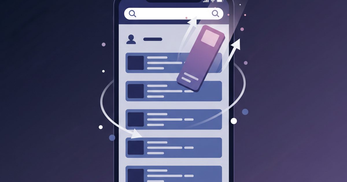 An abstract illustration of Telegram SEO, showing a search result rising to the top of a list, symbolizing improved channel ranking.