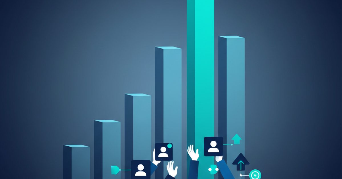 An abstract illustration of a Telegram channel rising in search rankings, propelled by subscriber growth and post engagement signals.